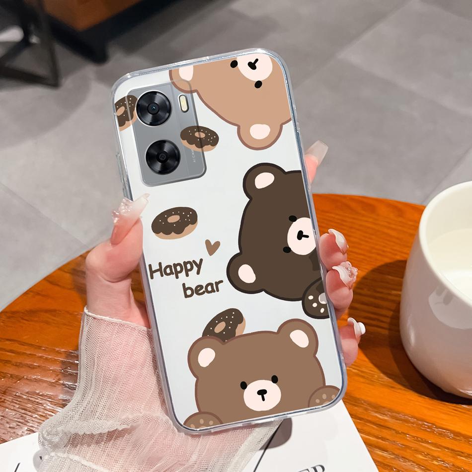 For Oppo A77 A77S Phone Case Colorful Flowers Patterns Back Cover For OppoA77 A77 S 2022 Soft TPU Transparent Silicone Bumper
