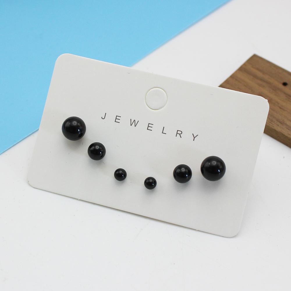 4mm 5mm 6mm 3Pairs Imitation Pearl Jewelry Set Stud Earring for Women Korean Sweet Temperament Brincos Girl Gift
