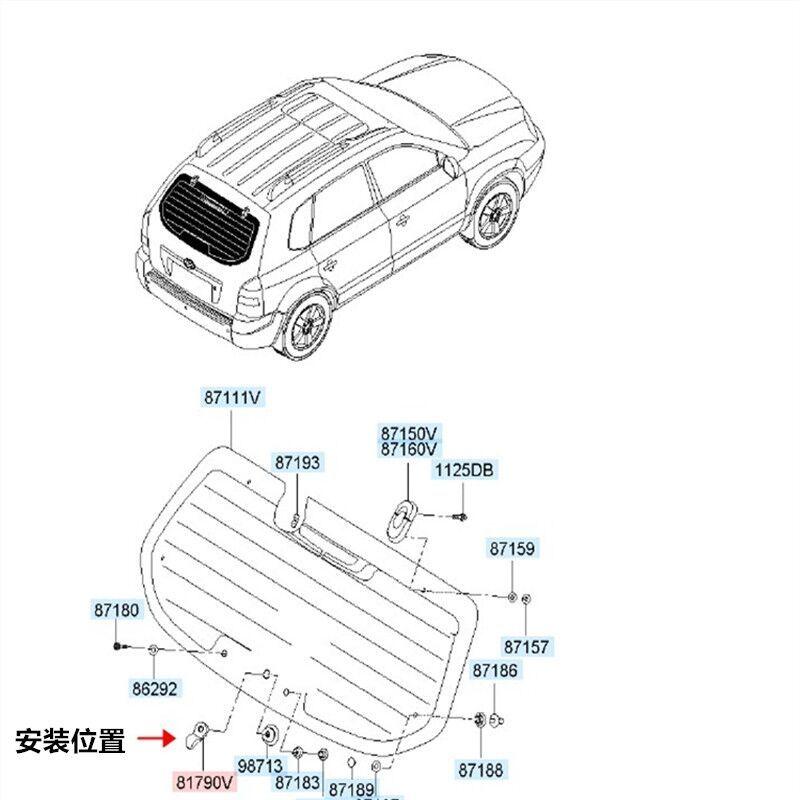 Auto parts High quality Tail Gate Glass Grip for kia Sportage 2004-2010 for hyundai Tucson 2004-2010 817902E010 81790-2E010