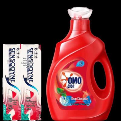 Набор: Зубная паста Sensodyne Свежая мята и стиральный порошок OMO
