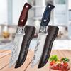 Stainless Steel Household Fruit Knife Camping Barbecue Paring Knife Outdoor Wooden Handle Fruit Knife Kitchenware Pattern Design