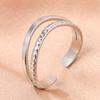 Stainless Steel Rings Minimalist Geometric Personality Snake Adjustable Open Ring Fashion Trending Ring For Women Zircon Gifts
