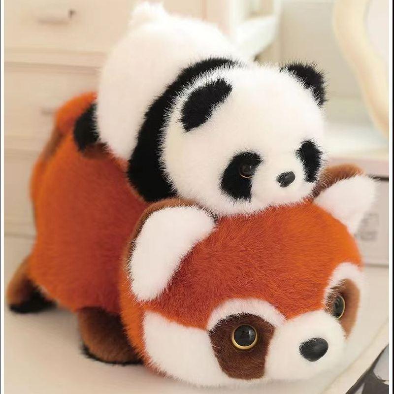 Adorable Realistic Panda Plush Toy Cuddly Reversible Raccoon Stuffed Animal