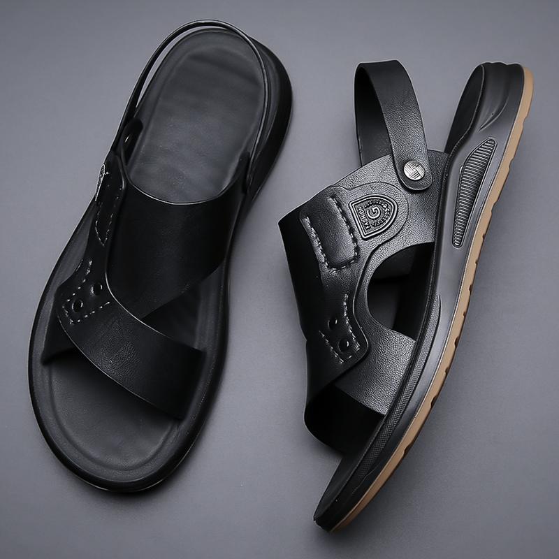 Модные мужские высококачественные повседневные сандалии Летние водонепроницаемые с мягкой подошвой Удобные пляжные туфли Модные мужские шлепанцы двойного назначения для вождения