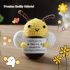 Handmade Crochet Bee Figurine , Multi Color Fabric Home Decor with 'Thank You for Making a Difference' Message .