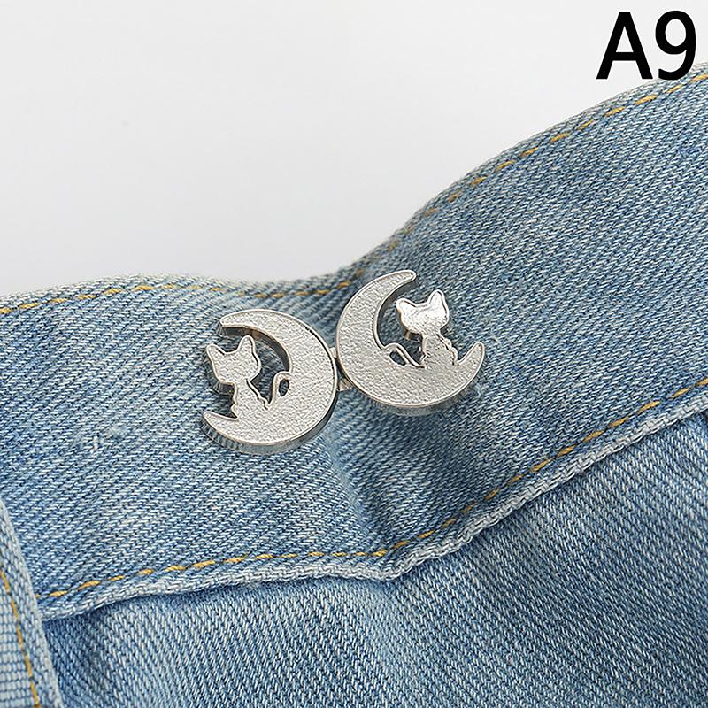 1/2PCS  Adjuster For Pants And Skirts Waist Tightener Bowknot Button Adjustable Waist Buckle For Jeans No Sewing Required