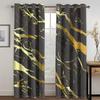 Modern Colorful Marble Abstract Art Crack Thin 2 Pieces Light Filtering Curtain for Living Room Bedroom Home Window Drape Decor