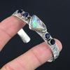 Распродажа ко Дню матери Браслет из стерлингового серебра 925 пробы с драгоценным камнем из раковины абалона и голубым топазом