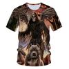 New Summer Men Scary Skull Cool Street Casual 3d Printed T-Shirt Fashion Trend Personality Plus Size O Neck Short Sleeve Top
