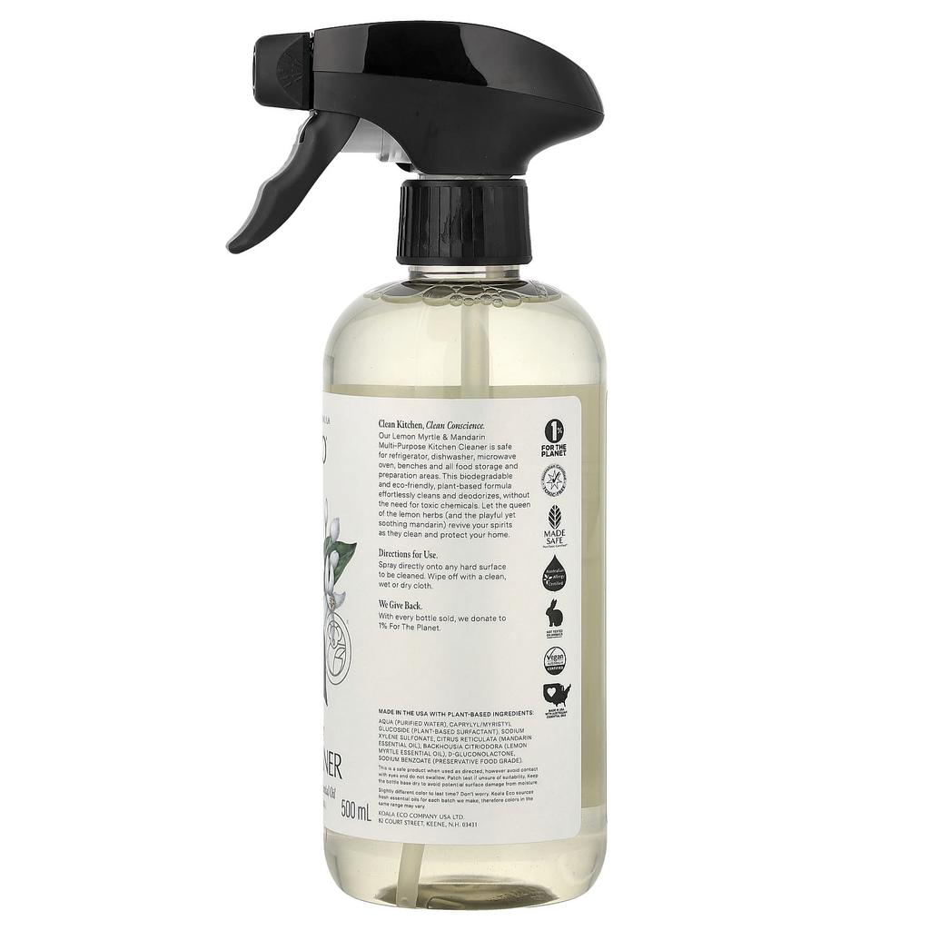 Koala Eco, Natural All-Purpose Dish Cleaner, Australian Lemon Myrtle & Mandarin Essential Oils, 500ml (16.9 fl oz)