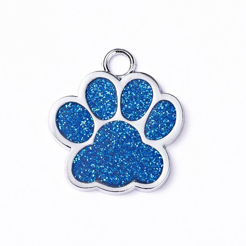 Solid Paw Print Pet ID Tag Zinc Alloy Dog Cat Name Plate Custom Laser Engraving Design Collar Keychain OEM Accepted