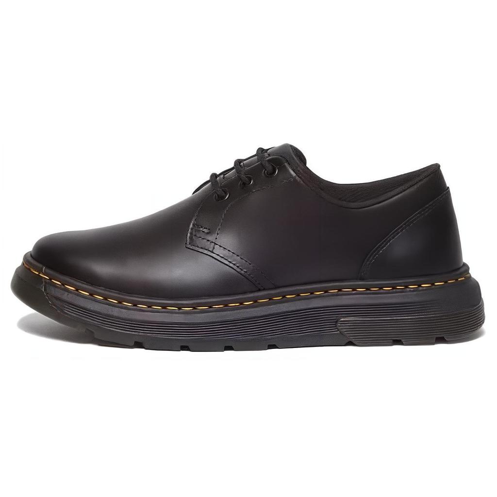 Dr. Martens Leather Round Toe Lace-Up Comfortable Low-Top Casual Shoes Unisex Casual Shoes Black 31669001