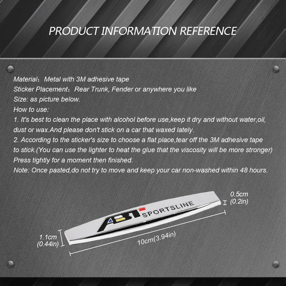 XMZSA1 Metal Car Emblem Badge Car Body Decoration Sticker for Volkswagen VW Rline GTI ABT Golf Beetle Polo Bora Tiguan Jetta Scirocco