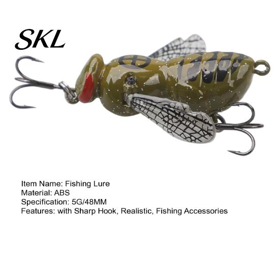 Topwater Fishing Bait 5G/4.8CM Bionic Wasp Lure, Floating Hard Hornet Lure with Acoustic Artificial Insect Noise Steel Ball, for Freshwater Saltwater