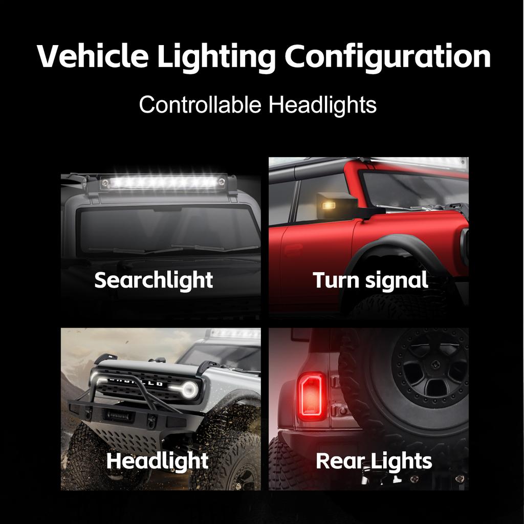 ndzsh1 Wltoys 4WD Climbing RC Car With Full-Scale Controller LED Differential and Cruise Control Outdoor Remote Control Racing Vehicle