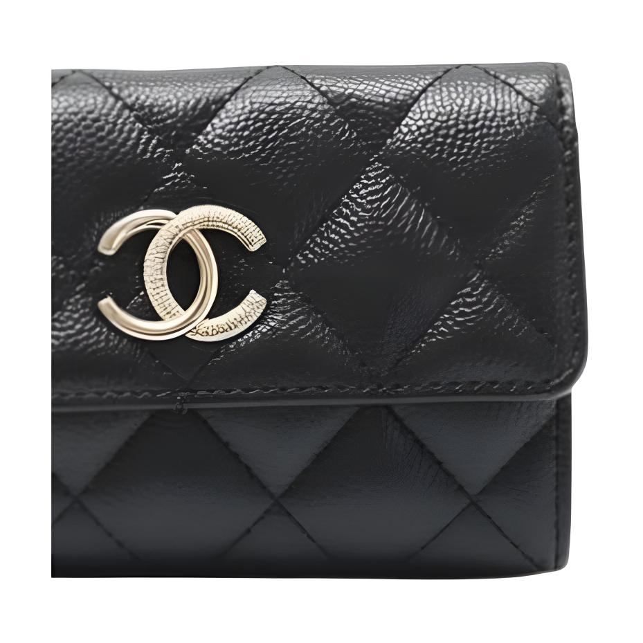 Chanel Logo Quilted Calfskin Card Holder Women Accessories Black AP4905-B22098-94305