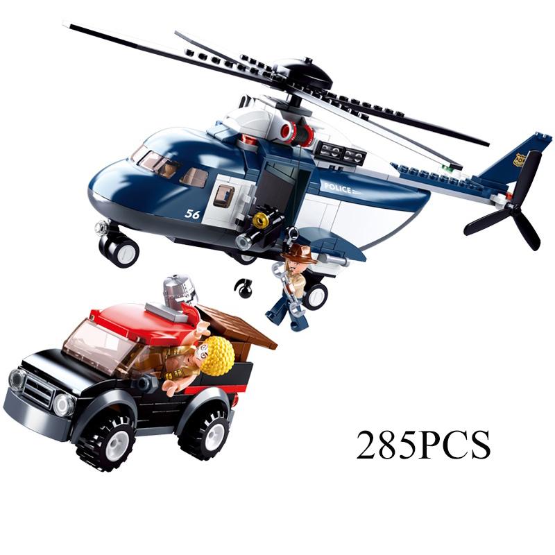 Полицейская машина, самолет, лодка, внедорожник, автомобильная станция, боевое оружие, набор для атаки, модель, строительные блоки, игрушки, кирпичи, подарки для детей