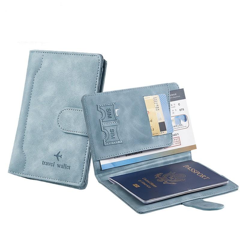 PU Leather Passport Cover Case Holder with ID Credit Card Slot Card Document Pocket Wallet for Travel Passport Sleeve
