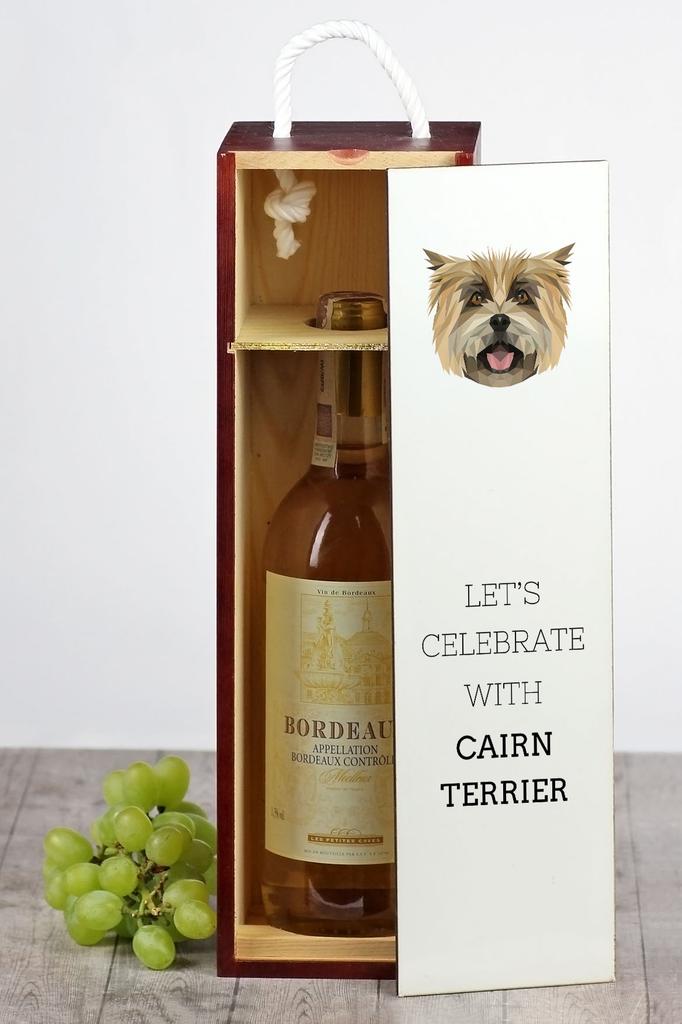 Cairn Terrier - Geometryczne Pudełko Ze Zdjęciem I Napisem Na Wino Marki Art-Dog