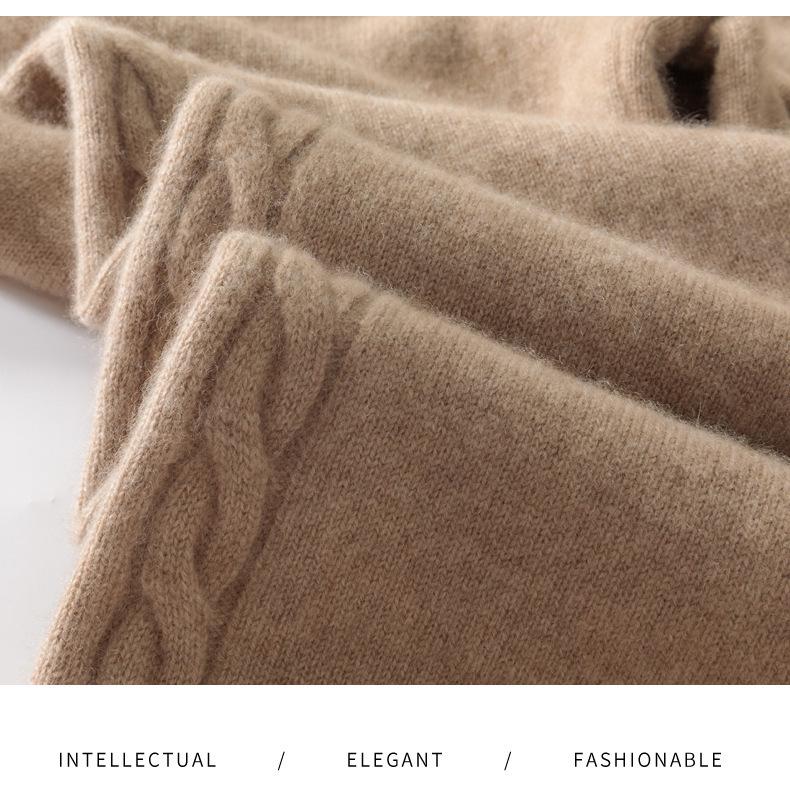 Женские брюки прямого кроя из 100% кашемира толстой вязки «косичка» 25FW