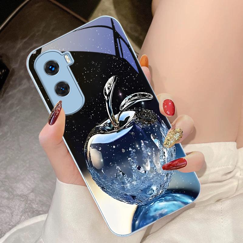 Прозрачный хрустальный чехол-яблоко для Honor 200 90 8X 9X Pro Lite P50 P40 Nova 10 11i P60 Magic4 6 Mate 20 50 Чехол для телефона из закаленного стекла