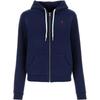 Polo Logo Embroidered Hooded Zip-Up Straight Long Sleeve Sweatshirt Women Sweatshirt Navy-Blue 211943008-002