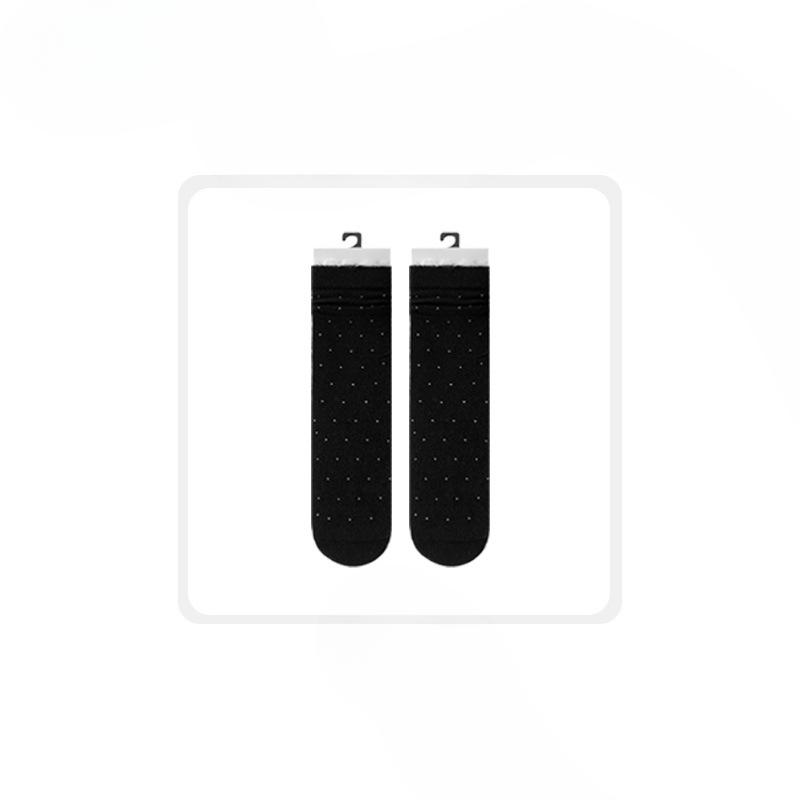 Женские весенне-осенние тонкие носки-трубы из хлопка с кружевом и принтом в горошек