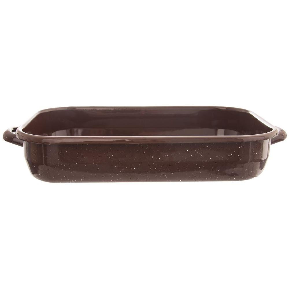 Rectangular enameled roasting pan BROWN 2.2 l, 34x18.5x6.5 cm