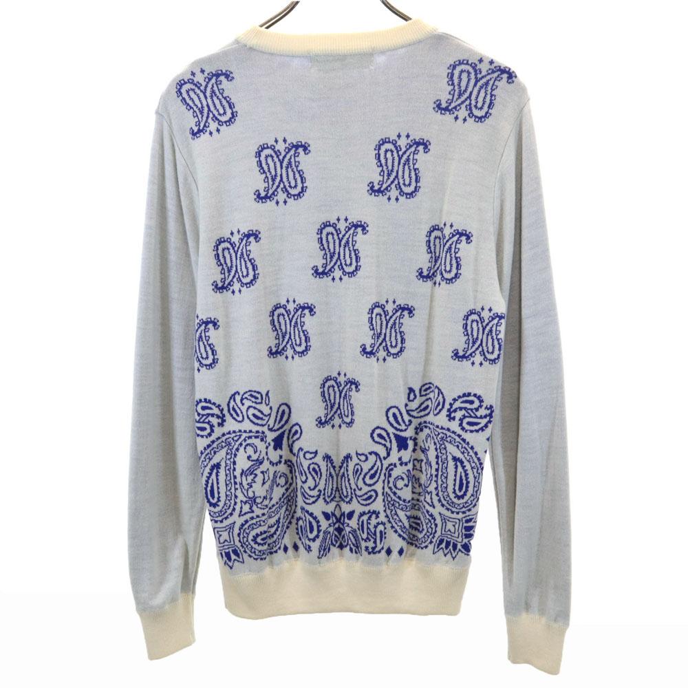 Неиспользованный PHENOMENON шерстяной свитер с длинным рукавом и узором пейсли L белый вязаный Женский Б/У