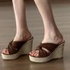 High Heels Sandals Women's Shoes New Wedge Heels Height-increasing Thick-soled Slippers