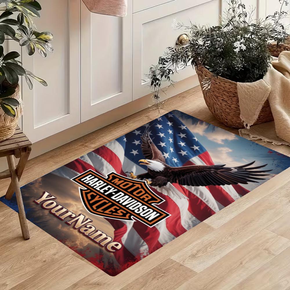 Harleydavidson Motorcycles Customize Your Name Kitchen Rug Runner Rug Laundry Mat Hallway Entryway The Best Gift Choice