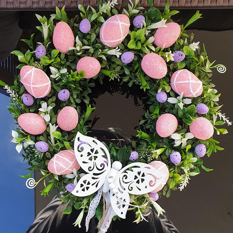 1 шт. пасхальные венки, цветочные украшения в виде кролика, гирлянда, декор для дверей, домашний декор, реквизит для свадьбы, дома, дня рождения, вечеринки, принадлежности