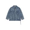 Skateboard Series Full Print Loose-Fit Washed Denim Jacket Men Outerwear Light-Blue AJDS047-1