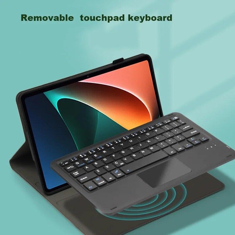 Чехол для клавиатуры Lenovo Tab P12 12,7 дюймов 2023 M10 Plus 3rd 10,6 Pro 11,2 2nd Plus 11,5 P11 Pro 11,5 Plus 11 дюймов, кожаный чехол с тачпадом и клавиатурой