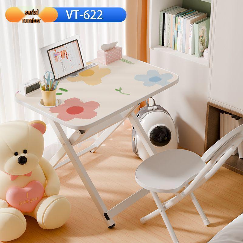 Детский портативный многофункциональный складной стол для учебы и набор стульев - Не требует установки