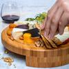 Bamboo Cheese Board Set - 25cm Charcuterie Board With Slide-Out Drawer and Cheese Tools - Cheese Serving Platter Tray - Great Gift Idea