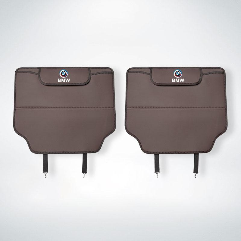 Leather Car Anti-Kick Mat With Storage Bag Auto Accsesories For BMW 50th Anniversary Edition E46 E53 E90 E60 E93 G01 G20 X3 F30