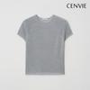 Senbi Women 3 Piece Set 26ss Summer Cloche Holgarment Round Neck Short Sleeve Kn