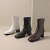 Designer Women Ankle Boots Fashion Square Toe Ladies Elegant Short Boots Middle Heel Autumn Winter Women's Shoes 3 Color WSH4990