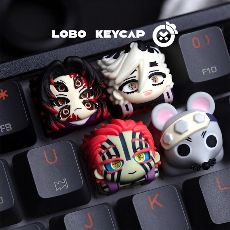 Мультяшный Убийца Демонов: Kimetsu No Yaiba Кокушибо Доума Аказа Серия Персонажей Клавиатура Смола Материал Колпачок Клавиши Esc Периферия Подарки