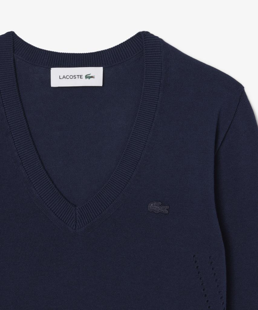 LACOSTE Women'S Light Cotton V-Neck Sweater Af3964-56G 166