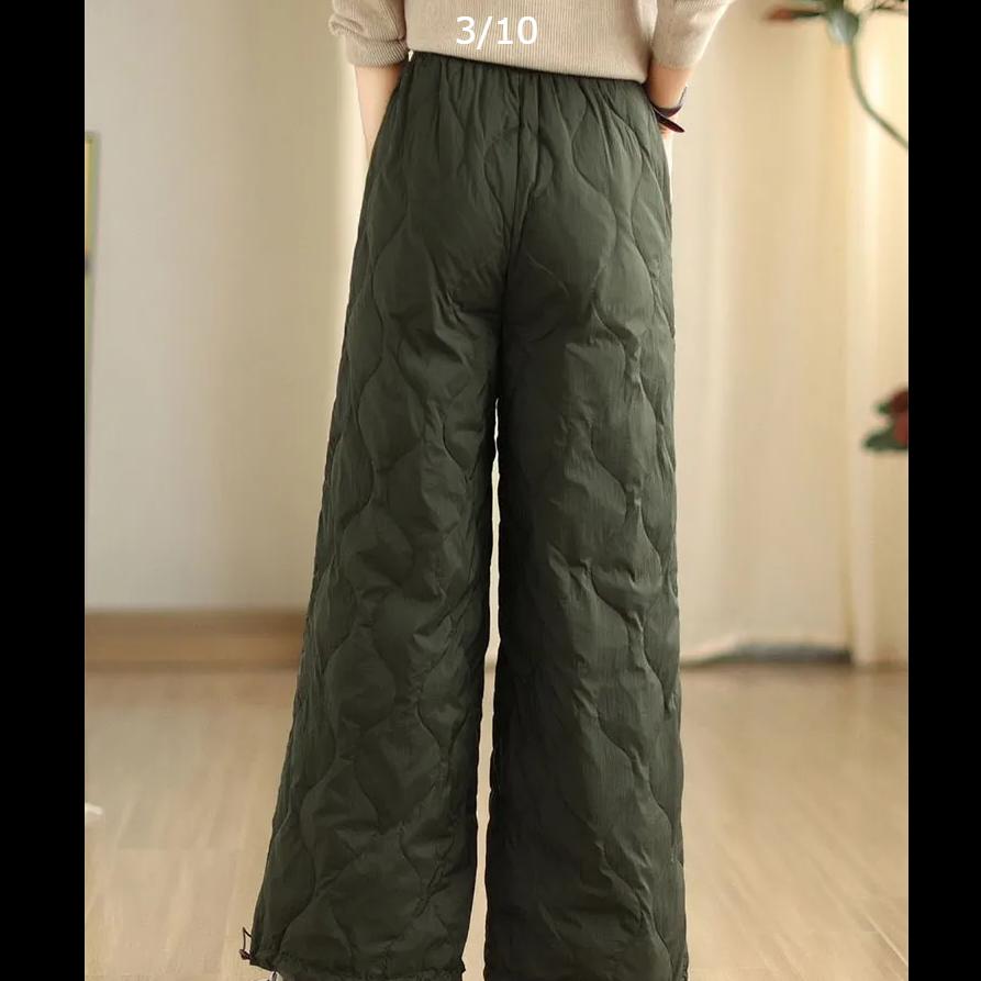 Дизайнерские нишевые теплые хлопковые брюки для женщин, осенне-зимние, женская одежда, стеганые брюки для верхней одежды