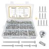 250-Piece Set of Drill Screws, Stainless Steel SUS410, Pan Head Drill Screws with Thin Washers, for Sheet Metal, M4.2, 13mm, 16mm, 19mm, 25mm, 32mm, 3
