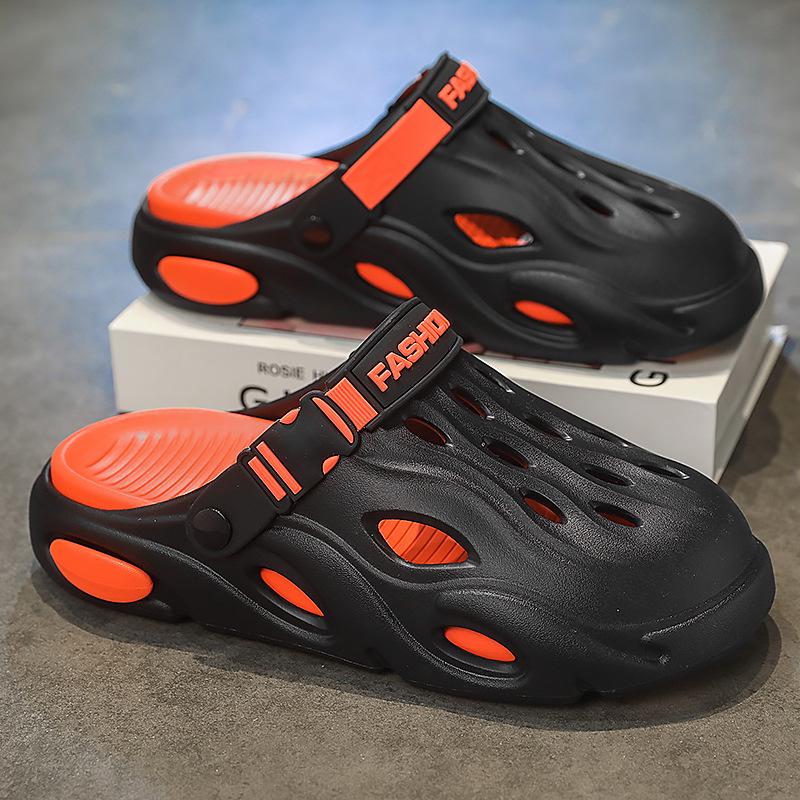 Men's Summer Closed-Toe Breathable Beach Sandals - Soft Sole Outdoor Slippers
