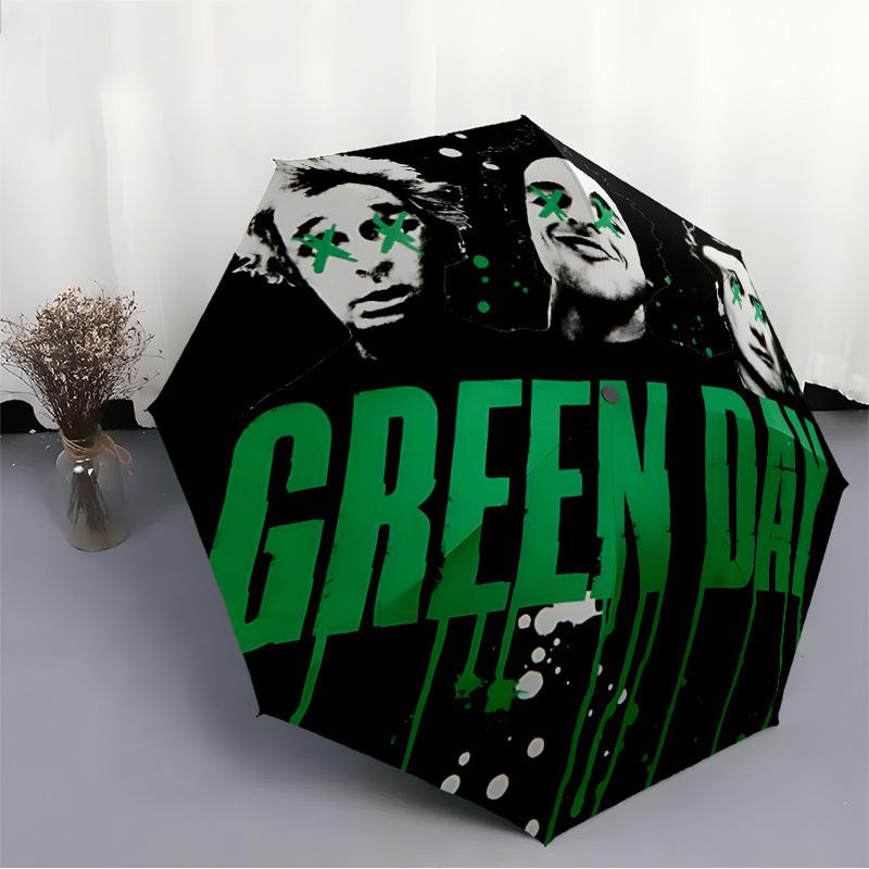 1 шт. Green Day Автоматический Открывающийся/Закрывающийся Зонт Складной Зонт, Портативный Компактный Дорожный Зонт, Подарок на День Рождения/Рождество для Мужчин и Женщин L1110y20