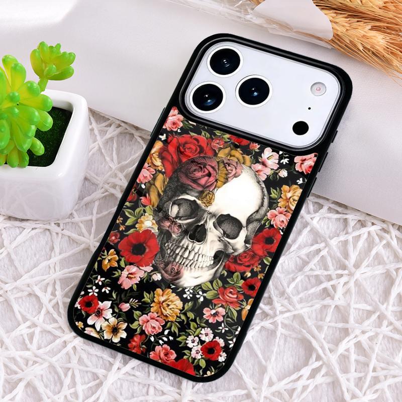 Чехол для телефона в готическом стиле с черепом для iPhone 17 Air 16 15 11 12 14 13 Pro Max Ударопрочный чехол