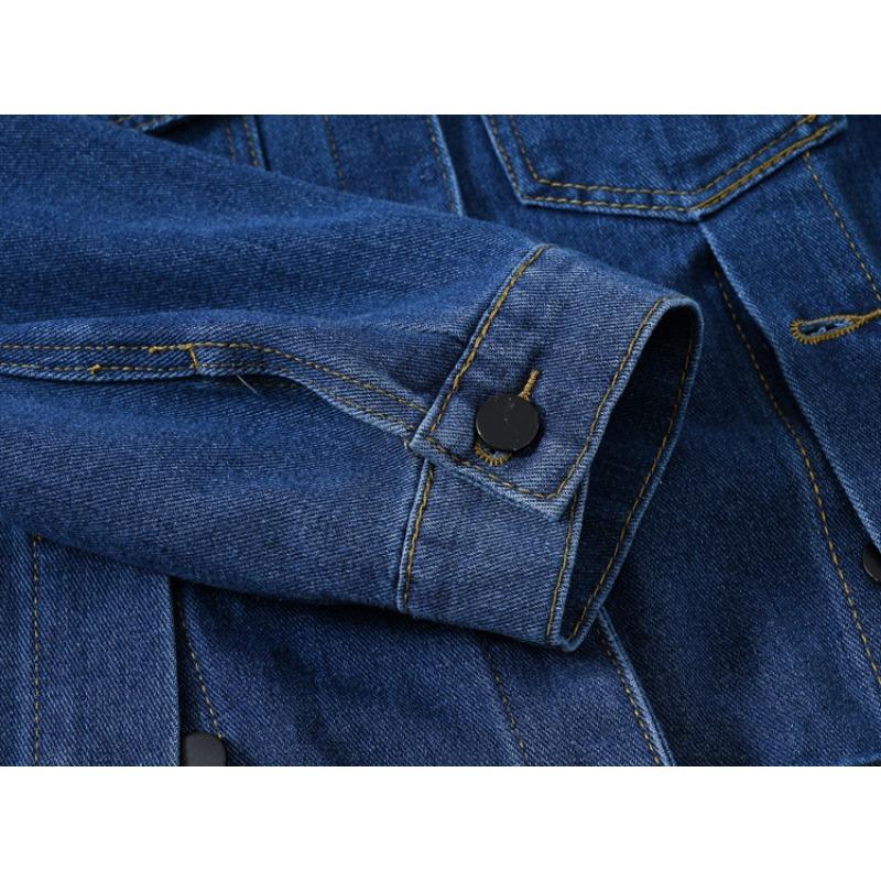 Женская джинсовая куртка больших размеров Sweet Cool Color Collision Loose Tide Denim Jacket