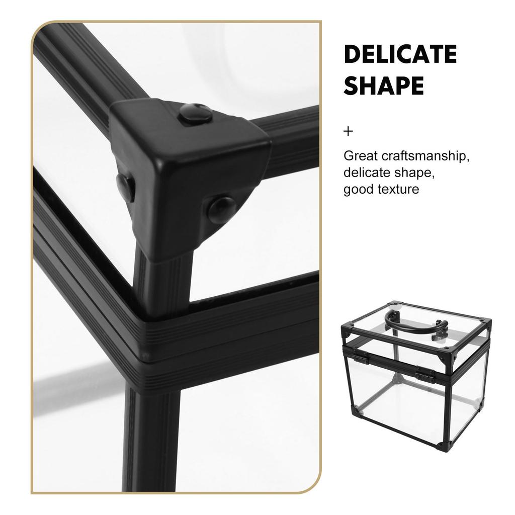 Виниловый ящик для хранения пластинок с ручкой для переноски Акриловый органайзер для альбомов для защиты от пыли и транспортировки в гостиной кабинете