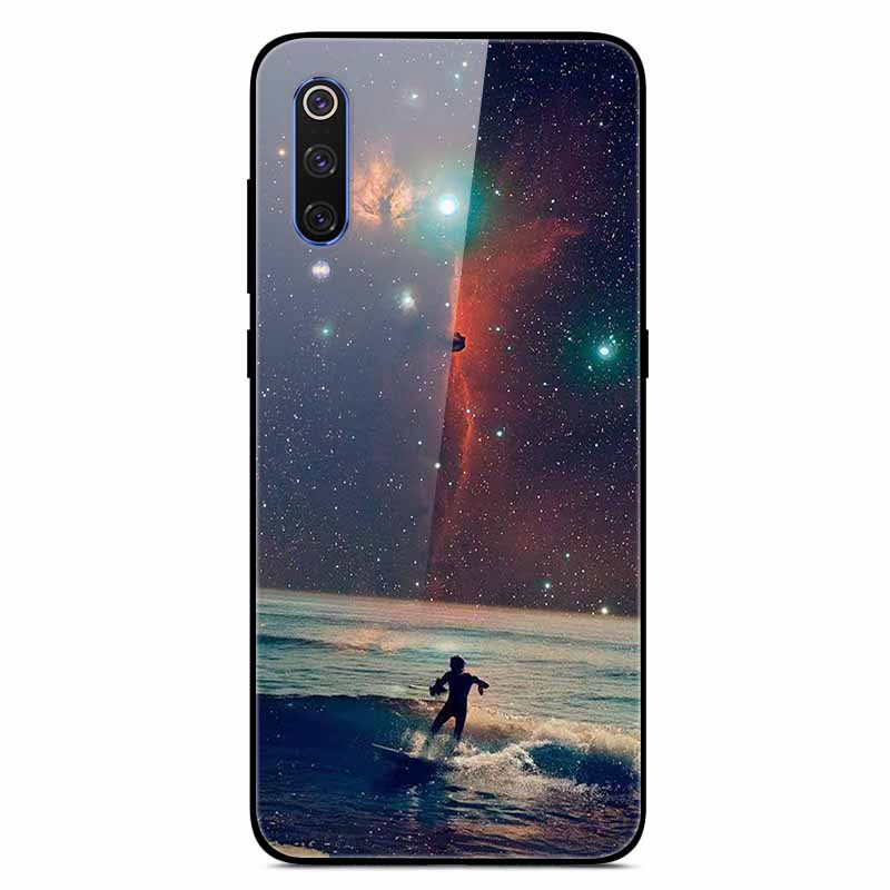 Чехлы для Xiaomi Mi A3 Роскошные Чехлы для Телефона из Закаленного Стекла Космические для Xiaomi MI 9 Lite Чехол 9lite MiA3 Жесткий Защитный Задний Корпус