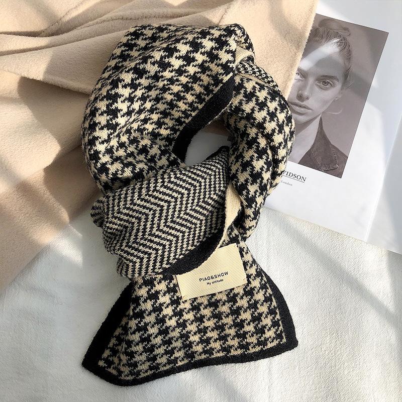 2024 универсальный вязаный красный шерстяной шарф женский зимний элитный новогодний подарок парный шарф